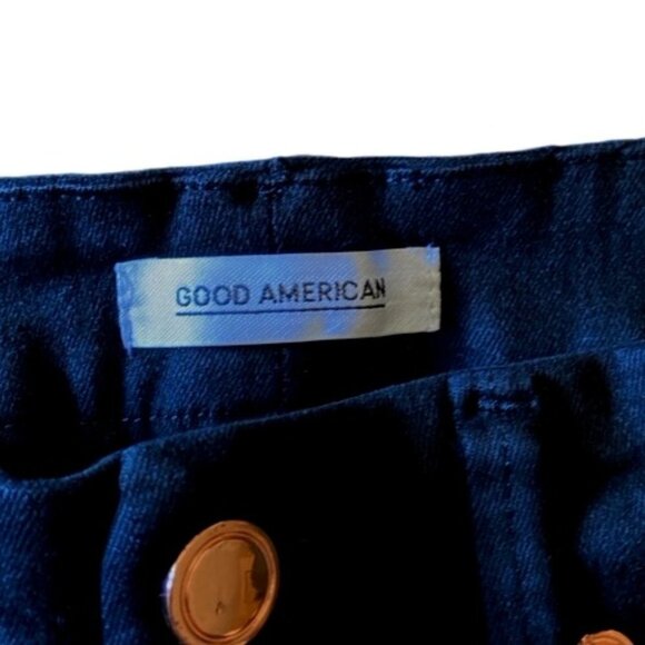 Good American Black Good Waist Side Slit Crop Jeans 10/30 - Picture 2 of 6